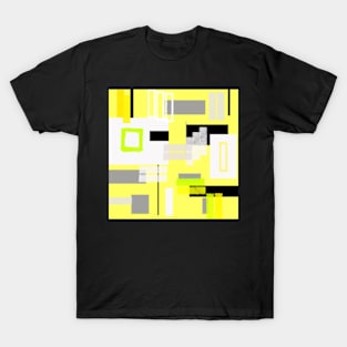 yellow white black silver grey green orange geometric modern art Shower Curtain T-Shirt